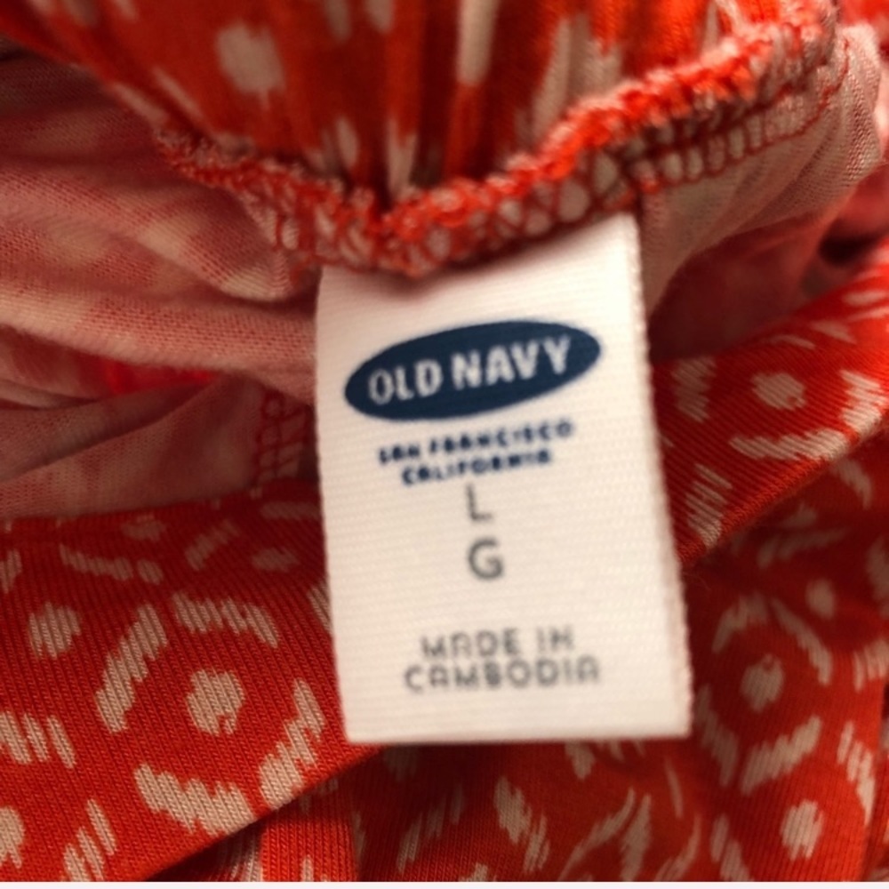 Old Navy orange and cream trouser style lounge pants L - Picture 5 of 11